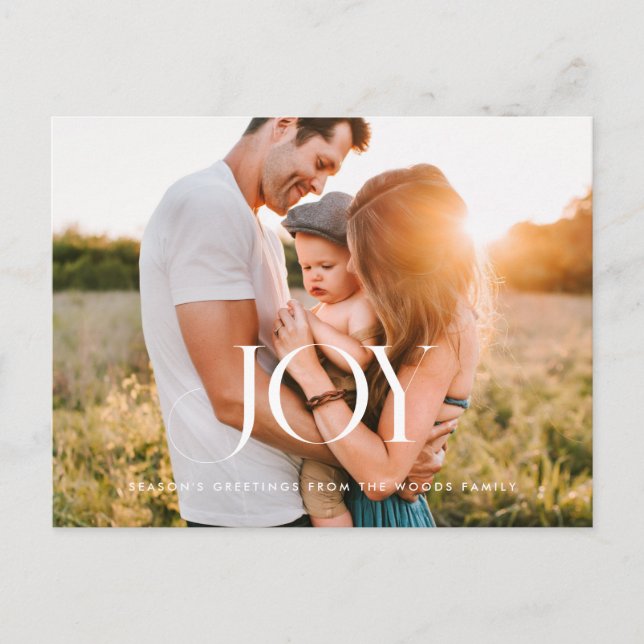Carte Postale Élégant classique Joy Holiday photo (Devant)