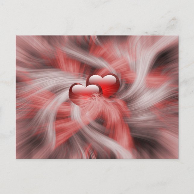 Carte Postale Élégant Coeurs rouges Aimer Valentines (Devant)