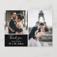 Élégant collage photo noir | Merci vide