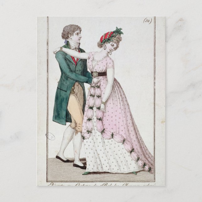 Carte Postale Élégant couple dansant la valse (Devant)