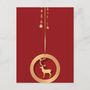 Carte Postale Élégant décor de Noël doré