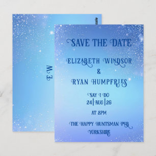 Carte Postale Elégant design vert étincelant pour Mariage