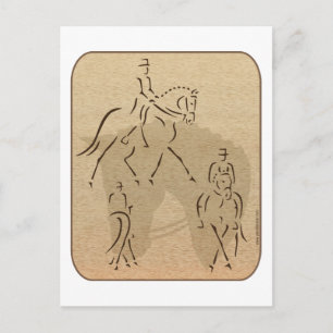 Carte Postale Élégant Dressage Cheval Design en Brown/Tan
