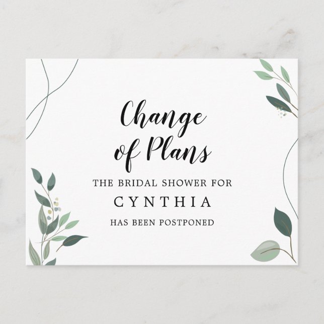 Carte Postale Élégant Élégant Écalyptus simple (Devant)