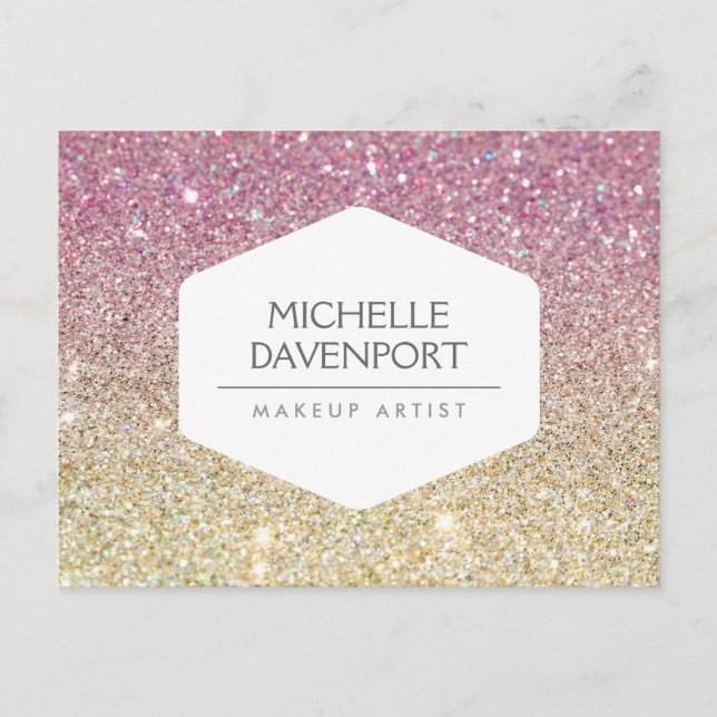 CARTE POSTALE ÉLÉGANT EMBLÉME BLANC SUR PARTIES SCINTILLANT OMBR (Devant)