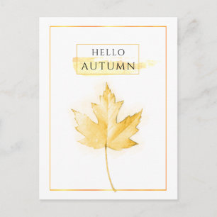 Carte Postale Elégant et tendance dessin de feuille d'automne do