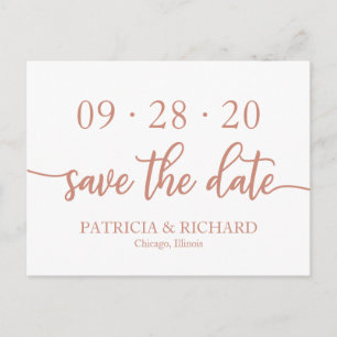 Carte Postale Élégant Faire-Part de Mariage à l'Écriture en Or R