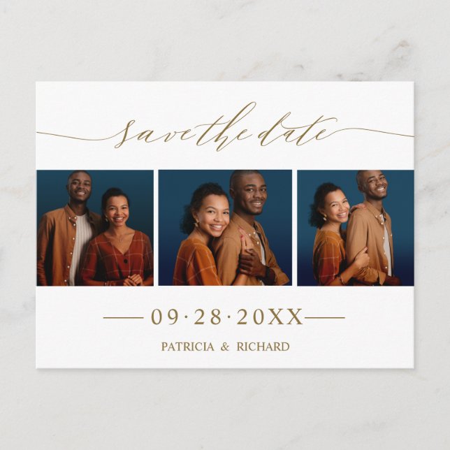 Carte Postale Élégant faire-part de mariage à l'écriture manuscr (Devant)