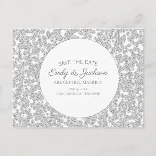 Carte Postale Élégant faire part de mariage à paillettes de diam