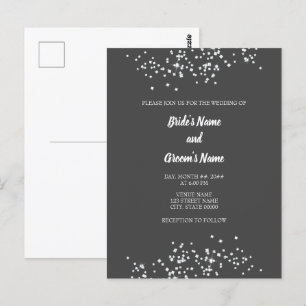 Carte Postale Elégant Faire-part de mariage de strass