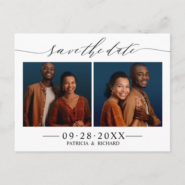 Carte Postale Élégant Faire-Part de Mariage Écrivez la Date de M (Devant)