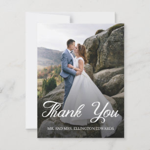 Carte Postale Élégant faire-part de remerciement de mariage 2 ph