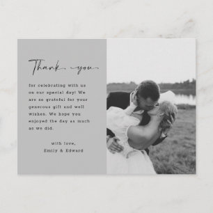 Carte Postale Élégant faire-part de remerciement de mariage pers
