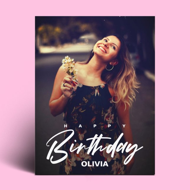 Carte Postale Elégant Faire-part moderne photo Joyeux anniversai (Créateur téléchargé)