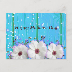 Carte Postale Élégant,Floral,Bleu,Baubles,Dentelle de papier