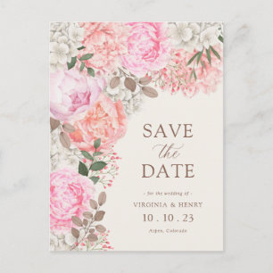 Carte Postale Élégant Floral Save The Date
