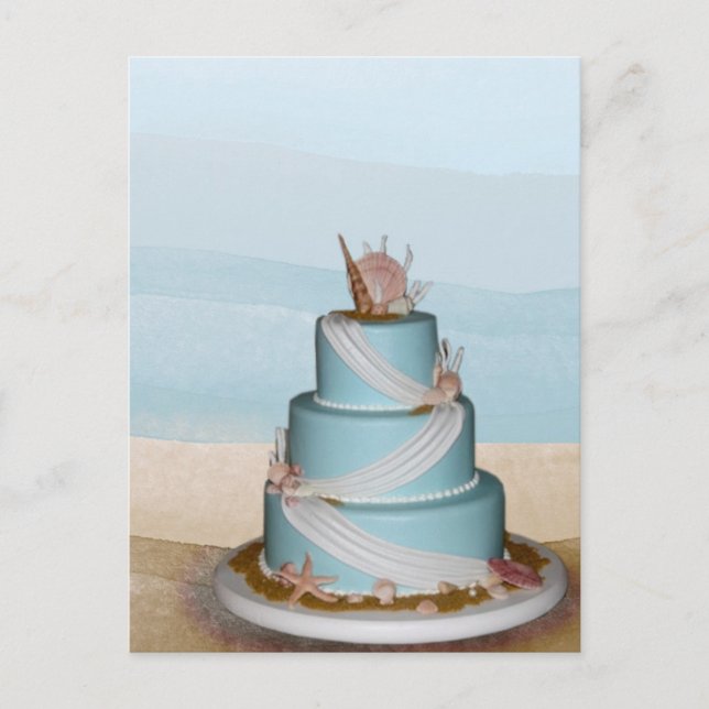 Carte Postale Elégant gâteau Mariage Sea Shell (Devant)