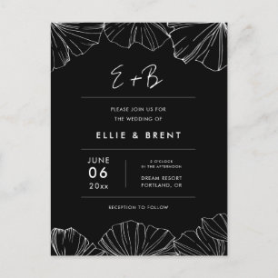 Carte Postale Elegant Ginkgo Biloba faire-part de mariage