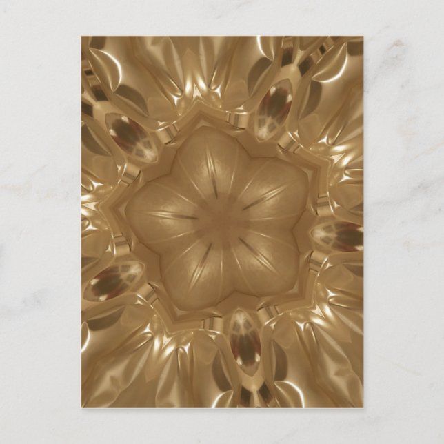 Carte Postale Elégant Gold Brown Kaleidoscope Star Design (Devant)