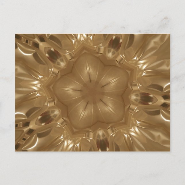 Carte Postale Elégant Gold Brown Kaleidoscope Star Design (Devant)