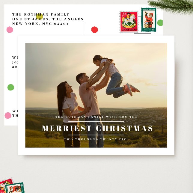 Carte Postale Elegant Gold HAPPIEST NEW YEARS 2026 Cadre photo (Créateur téléchargé)