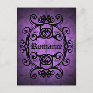 Carte Postale Élégant gothique damassé violet et noir