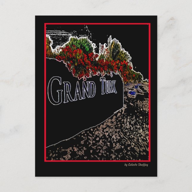 Carte Postale Élégant Grand Turk Abstrait (Devant)