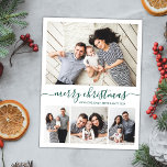 Carte Postale Élégant Green Script 4 Photo Collage Noël<br><div class="desc">Calligraphie minimaliste et élégante Vert et Blanc 4 Photo Collage "Joyeux Noël" Script Noël de NoëlCartes de voeux. Ce modèle festif, simple quatre (4) photo de carte de vacances présente un joli collage photo et dit "Joyeux Noël"! Le texte de salutation "Joyeux Noël" est écrit dans une belle main lettré...</div>
