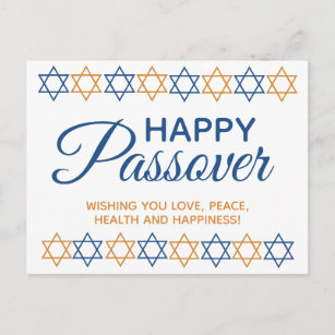 Carte Postale Elégant Happy Pesach Seder Star de David