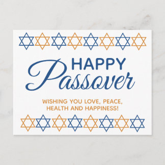 Carte Postale Elégant Happy Pesach Seder Star de David