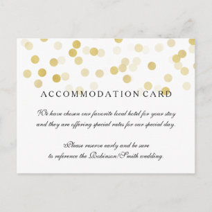 Carte Postale Élégant Hébergement Gold Foil Parties scintillant 