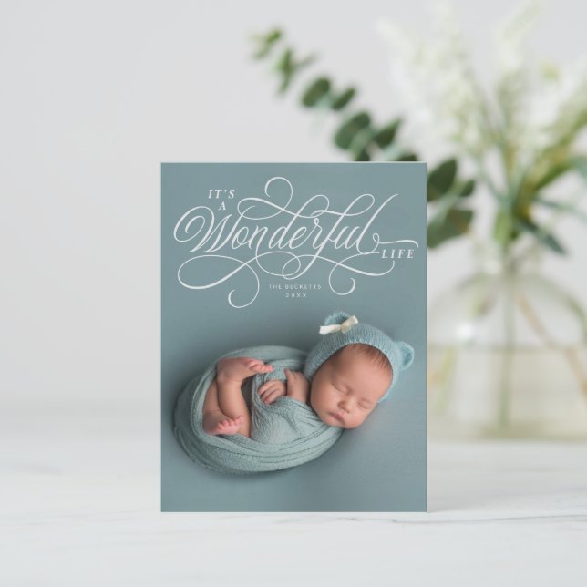 Carte Postale Elegant It's A Wonderful Life script photo design (Debout devant)