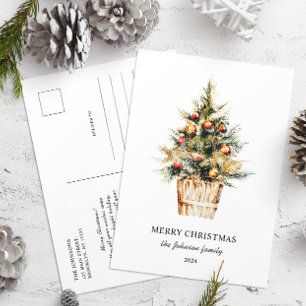 Carte Postale Elégant Joyeux Arbre de Noël Non Photo