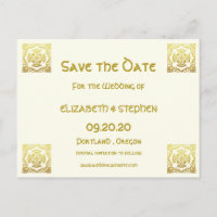 Elégant Mariage celtique Ivory Faux Gold Celtic no