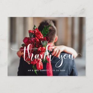 Carte Postale Elégant mariage élégant merci