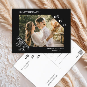 Carte Postale Élégant mariage floral Enregistrer la date
