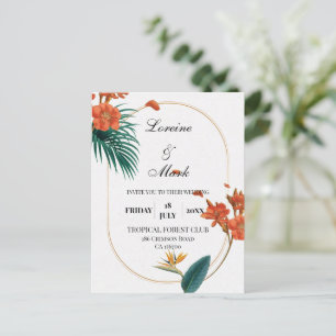 Carte Postale Élégant Mariage floral tropical