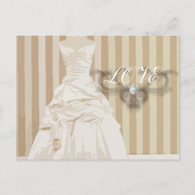 Carte Postale Elégant mariage Gown mariage Favoriser (Devant)