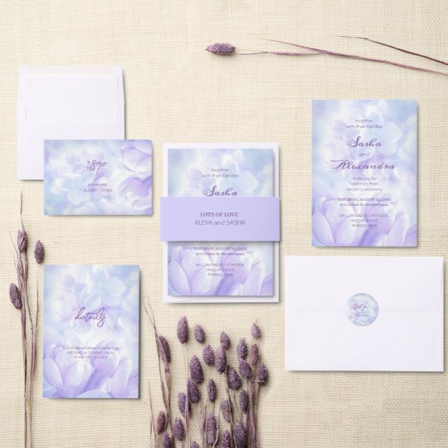 Carte Postale Élégant Mariage Lilac violet clair (Créateur téléchargé)