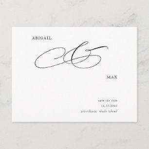 Carte Postale Élégant mariage simple Enregistrer le Faire-part d