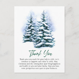 Carte Postale Élégant Merci d'entreprise de Noël