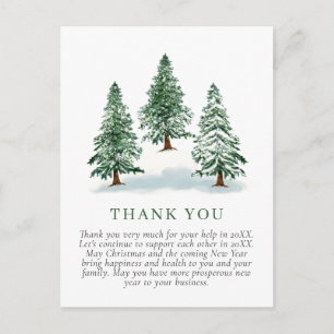 Carte Postale Élégant Merci d'entreprise de Noël