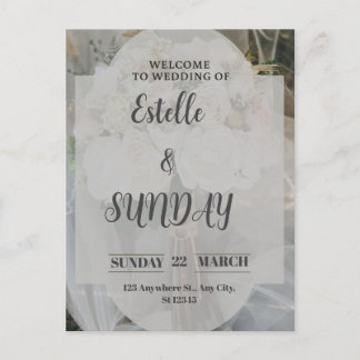 Carte Postale Elegant Minimalist Wedding Welcome Sign