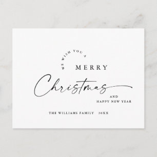 Carte Postale Élégant minimaliste Joyeux voeux de Noël
