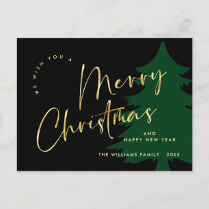 Carte Postale Élégant minimaliste Joyeux voeux de Noël