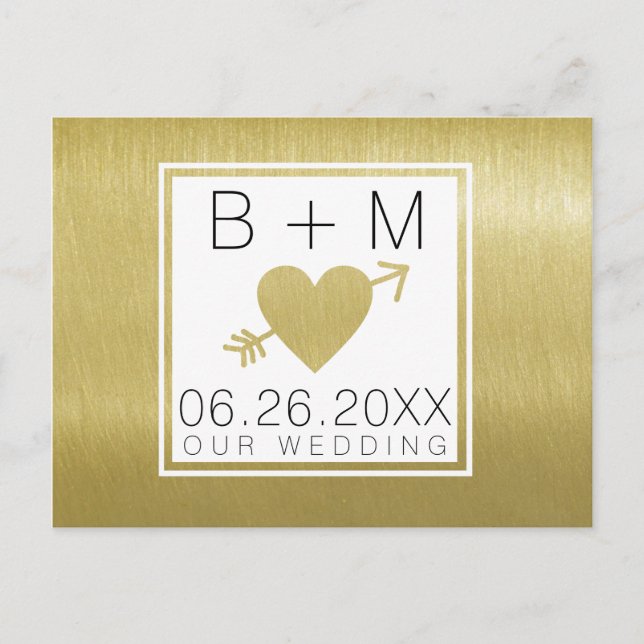 Carte Postale élégant monogramme d'amour classique, mariages mém (Devant)