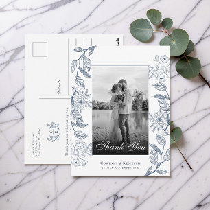 Carte Postale Élégant monogramme de crête Photo Toile Mariage fr