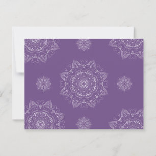Carte Postale Élégant Motif de Mandala blanc sur Arrière - plan
