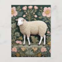 Elégant mouton blanc William Morris inspiré