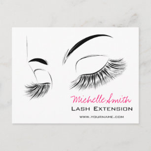 Carte Postale Elégant noir et blanc Eyelashes Dessin Barre Lash